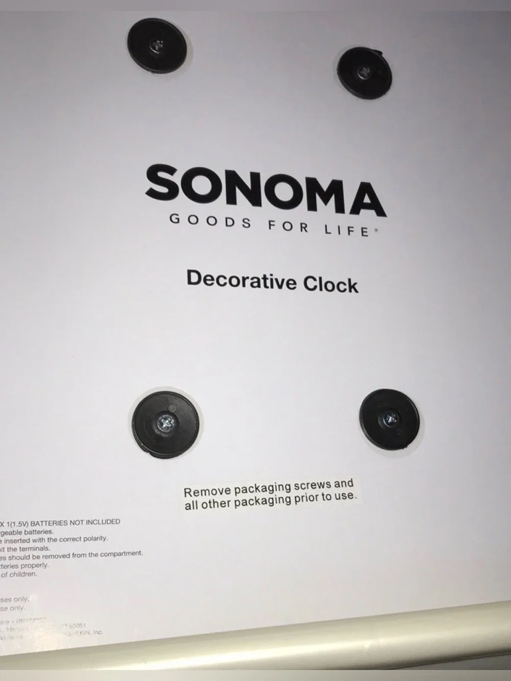 Kohl's Black and White Round Wall Clock - Contemporary Numerals